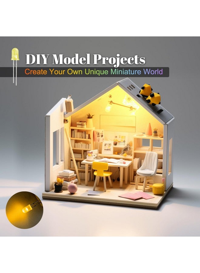 DiCUNO 450pcs (5 Colors x 90pcs) 5mm LED Light Emitting Diode Round Assorted Color White/Red/Yellow/Green/Blue Kit Box - Image 5