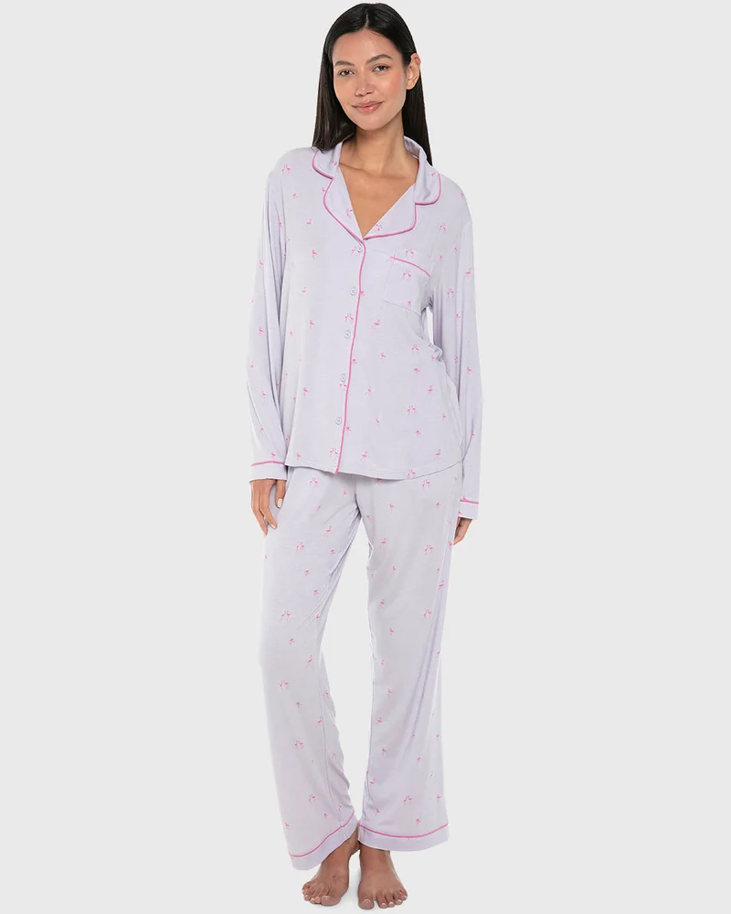 ايسلا اند ايفي Isla & Evie Modal Two-Piece Long Pajama Set