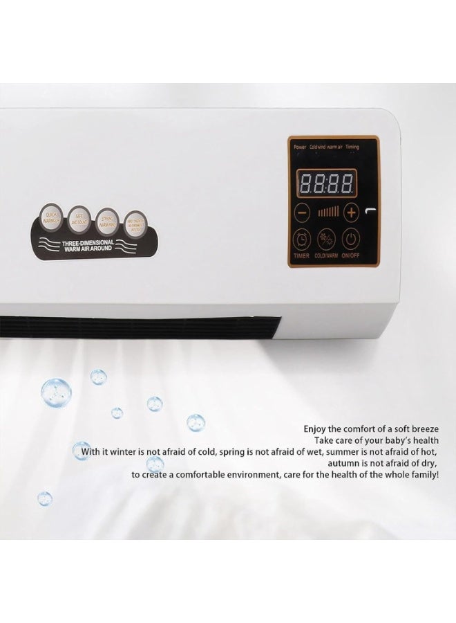 Wall Mounted Electric Heater with Remote – LED Display, Warm & Cool Air, Timer Function – PTC Heating, VT-3303  - Image 3