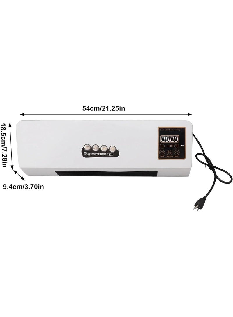 Wall Mounted Electric Heater with Remote – LED Display, Warm & Cool Air, Timer Function – PTC Heating, VT-3303  - Image 2