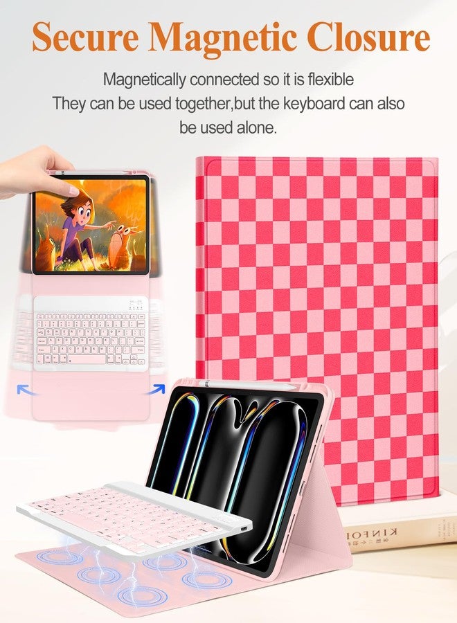 Wazzasoft جراب Wazzasoft لجهاز iPad Pro مقاس 13 بوصة 2024 M4 مع لوحة مفاتيح - حامل قلم - غطاء تابلت بتصميم فريد وجذاب مزين بزهرة سوداء للنساء والفتيات، متوافق مع أجهزة Apple Pro 13 A2925 A2926 A3007 - Image 4