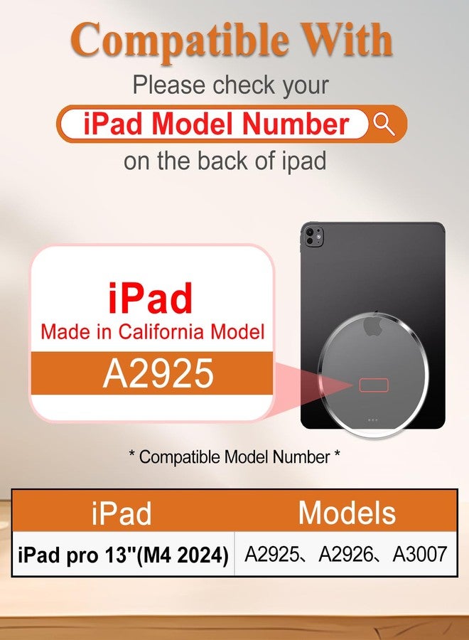 Wazzasoft جراب Wazzasoft لجهاز iPad Pro مقاس 13 بوصة 2024 M4 مع لوحة مفاتيح - حامل قلم - غطاء تابلت بتصميم فريد وجذاب مزين بزهرة سوداء للنساء والفتيات، متوافق مع أجهزة Apple Pro 13 A2925 A2926 A3007 - Image 2
