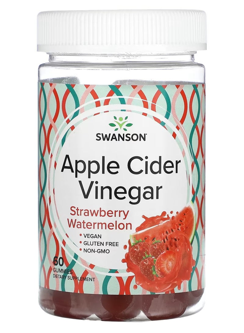 Swanson, Apple Cider Vinegar, Strawberry Watermelon, 60 Gummies