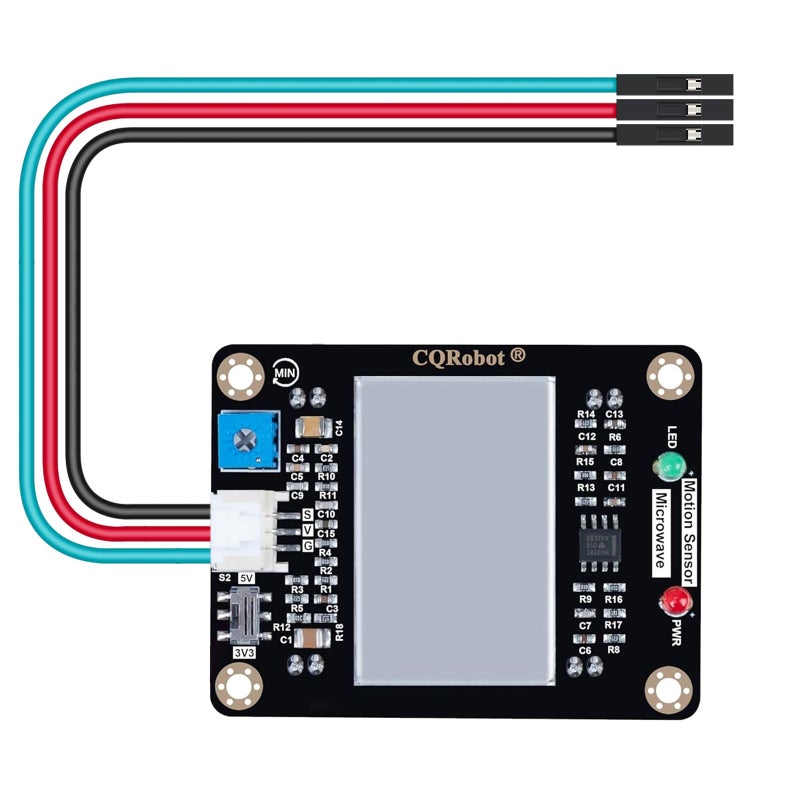 CQRobot 10.525GHz Doppler Effect Microwave Motion Sensor Compatible with Raspberry Pi and Arduino Board. for Industrial, Measurement, Automatic Doors, Sensor Lights, Reversing Radar, etc. - Image 1