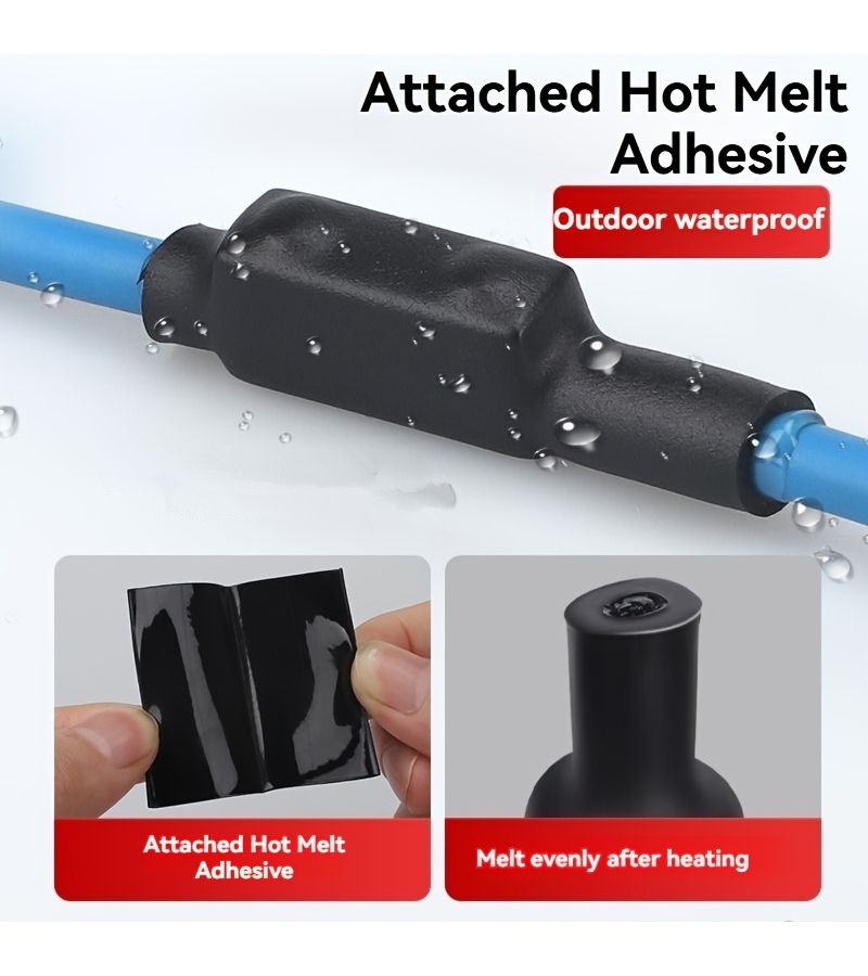 1m 4mm 4 1 Ratio Heat Shrink Tubing Kit Polyethylene Terephthalate for Electrical Connectors Cord Repair Insulation - Image 1