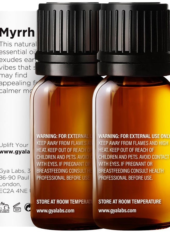 gya labs Frankincense and Somali Myrrh Essential Oil for Diffuser & Aches - 100% Pure Frankincense and Somali Myrrh Essential Oils for Skin & Candle Making (10ml x 2)  - Image 2