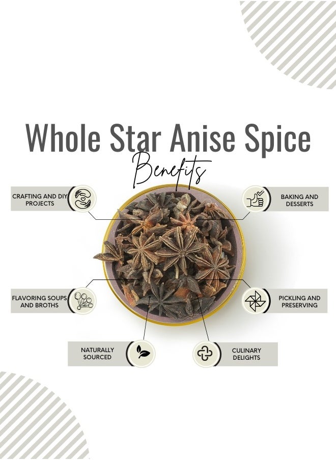 Awafi Mill Star Anise | Whole Star Anise | Pure Natural Star Anise | Culinary Ingredient | Natural Star Anise | Illicium Verum  - Image 3