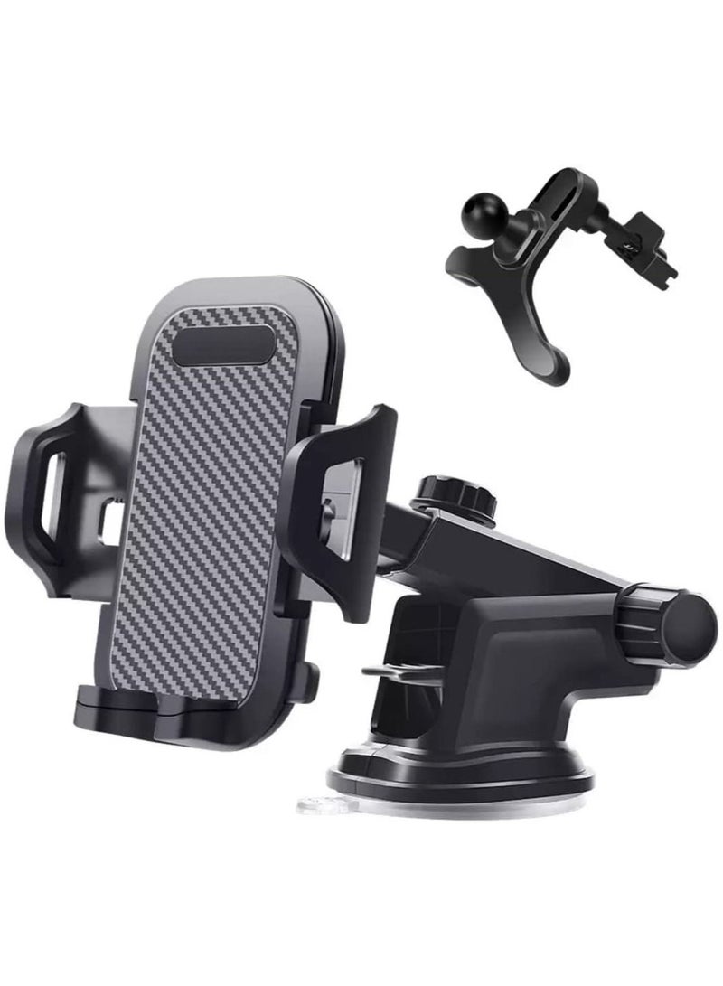 Car Phone Holder Mount, One Release Button, 3 in 1 For Air Mount Vent and Dashboard, Ultra Stable & Adjustable Smartphone Holder for iPhone, Samsung - Image 1