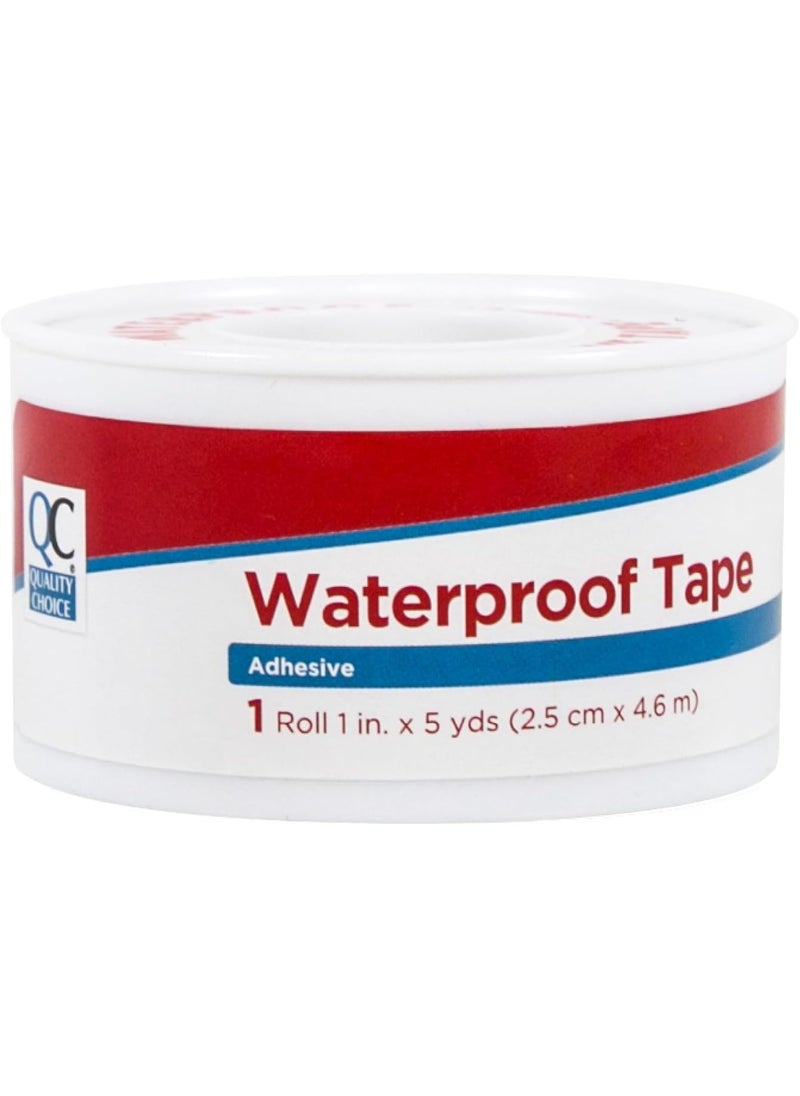 Quality Choice Quality Choice, Waterproof Adhesive Tape, 1inch X 5yds Per Roll, Water Proof Adhesive Tape for Bandages, Wounds, and First Aid Kits. 5 Yards per Roll (1) 
