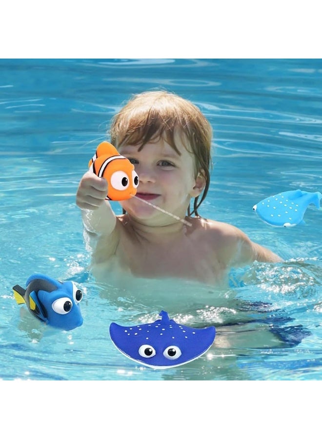 miwen Kid Shower Toy Baby Bath Squirt Toys,Shark Bathtub Water Toys,4pcs Toddlers Infant Swimming Pool Toys,for Birthday Gifts Summer Beach,Pool Activity - Image 3
