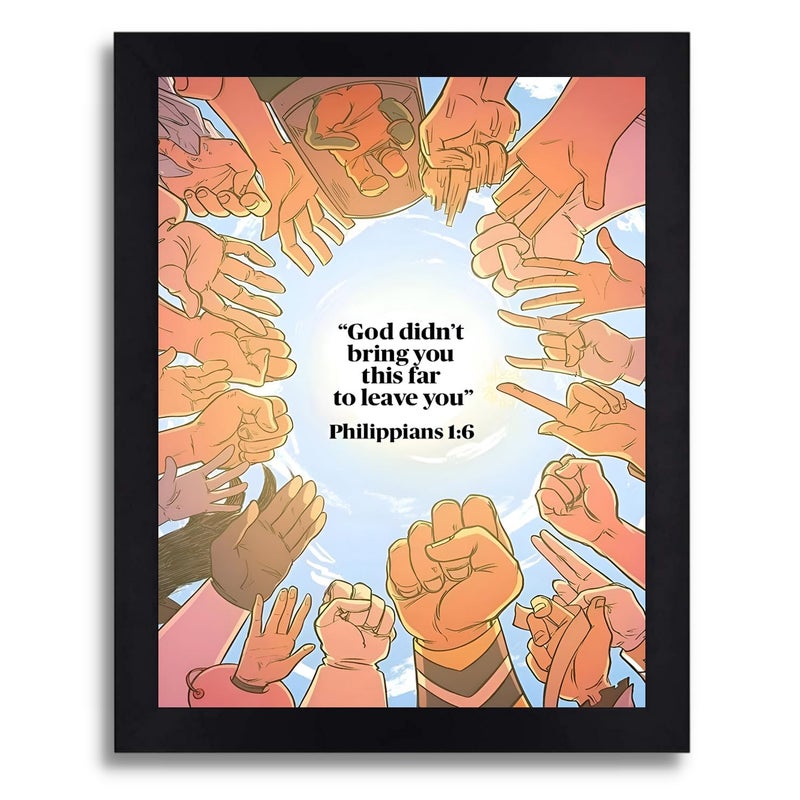 Interio Crafts Bible Verse Christian Decor Jesus Christ Decor Philippians 16 He who began a good work in you will carry it on to completion until the day of Christ Jesus Synthetic Wood 13X10 Inches - Image 1