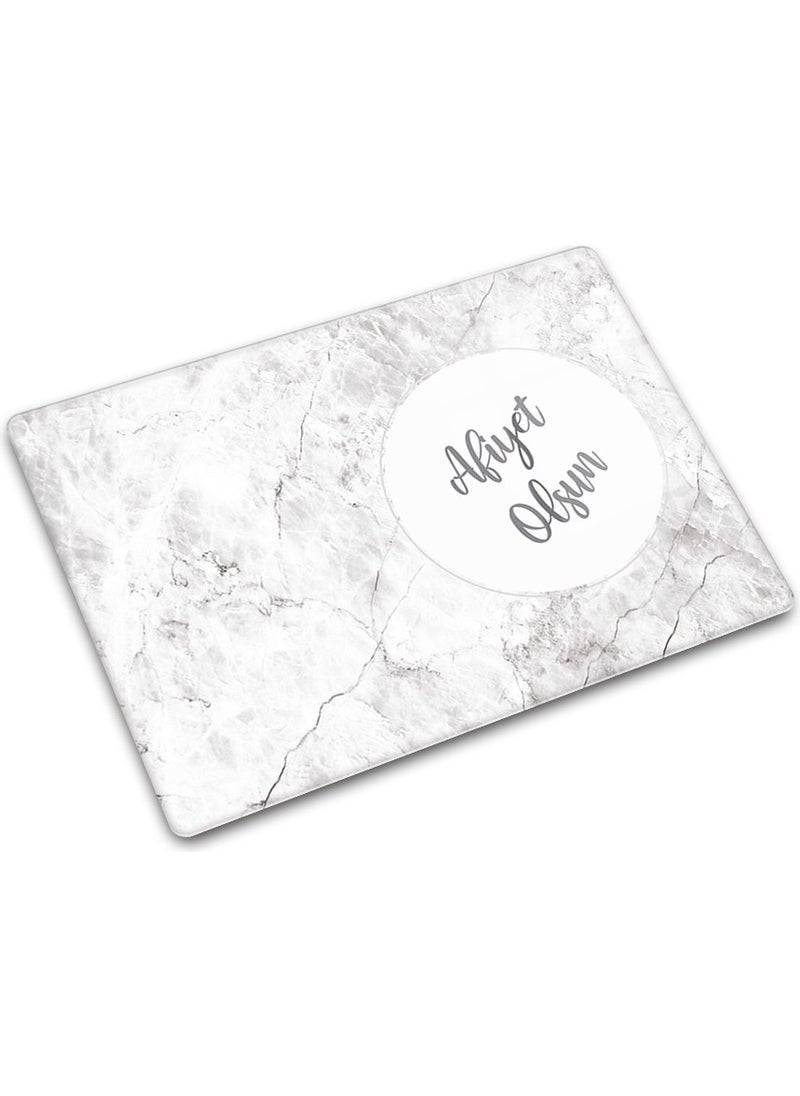 DECORITA Bon Appetit | Stone Look | Glass Cutting Board - Glass Cutting Table | 30cmx40cm  - Image 5