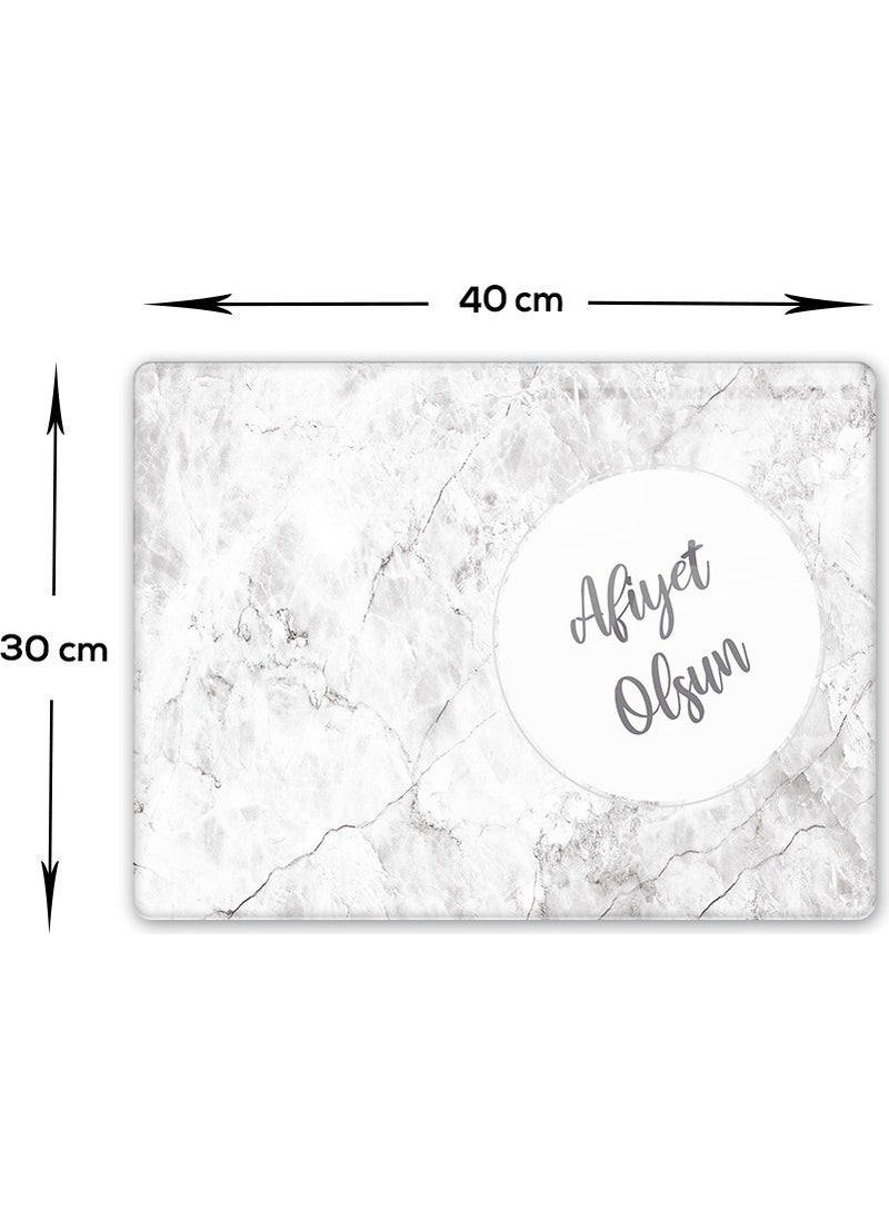 DECORITA Bon Appetit | Stone Look | Glass Cutting Board - Glass Cutting Table | 30cmx40cm  - Image 4