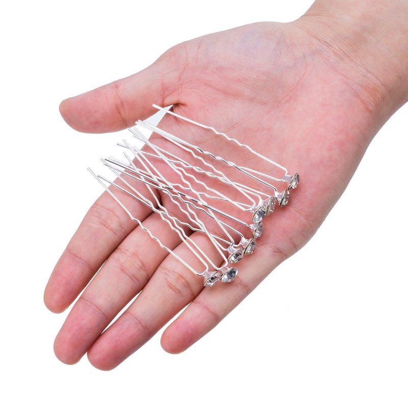 EBOOT 40 Pack Rhinestone Hair Pins Bridal Wedding Crystal Clips Accessories Decorative for Women and Girls - Image 5