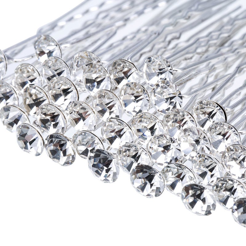 EBOOT 40 Pack Rhinestone Hair Pins Bridal Wedding Crystal Clips Accessories Decorative for Women and Girls - Image 3
