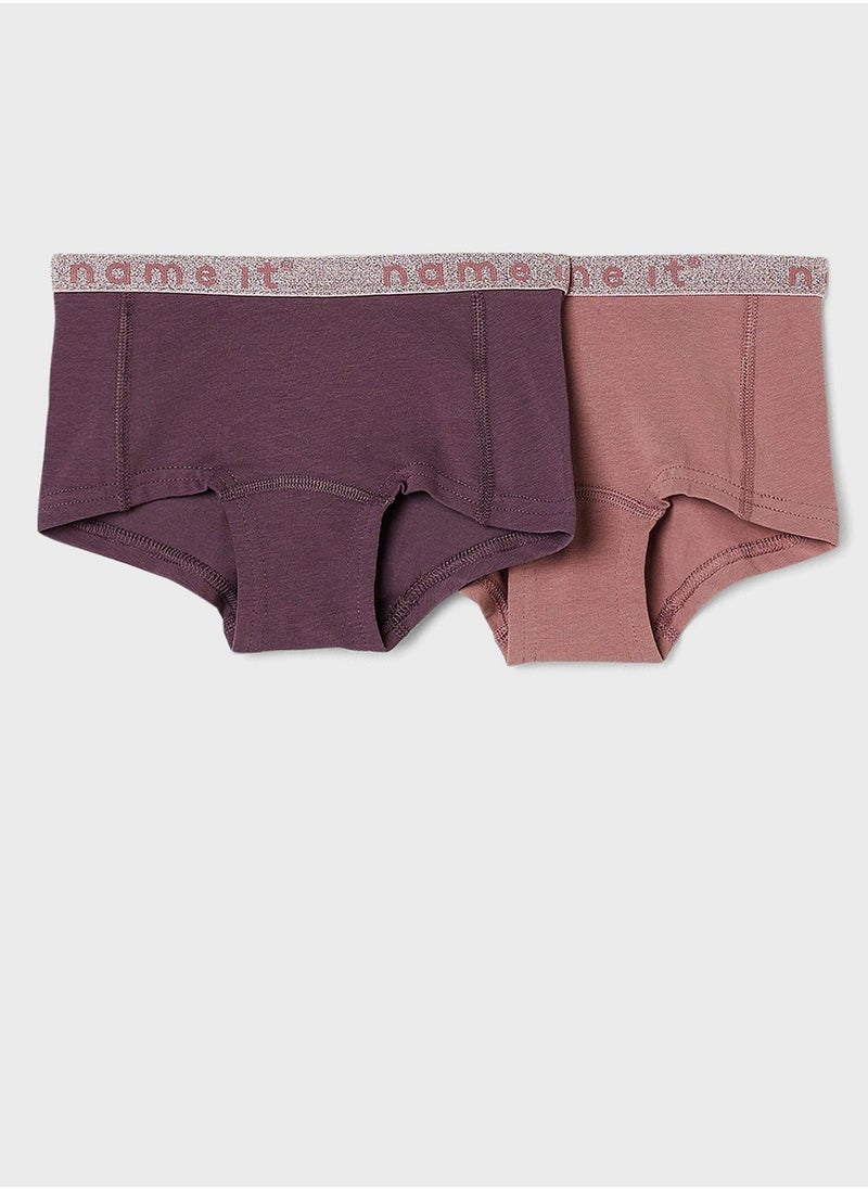 NAME IT Kids 2 Pack Logo Band Hipster Briefs  - Image 1