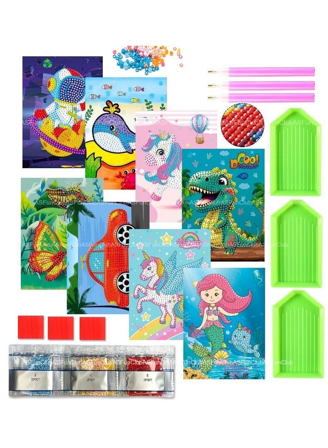 ASFunClub 3Pcs Diamond Painting Kits For Kids Arts And Crafts Diy Craft Art Kit Girls Gift Kit-Multi Design - Image 1