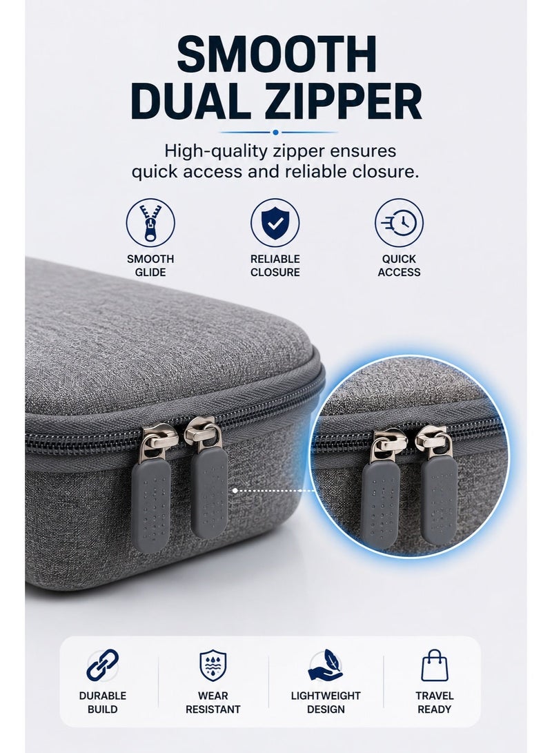 DOBE Protective EVA Storage Carrying Case for PS5 Console & Accessories | Hard Shell Travel Bag with Mesh Pocket, Soft Interior Lining & Dual Zipper | Shockproof, Water-Resistant Portable Carry Case – Grey - Image 4