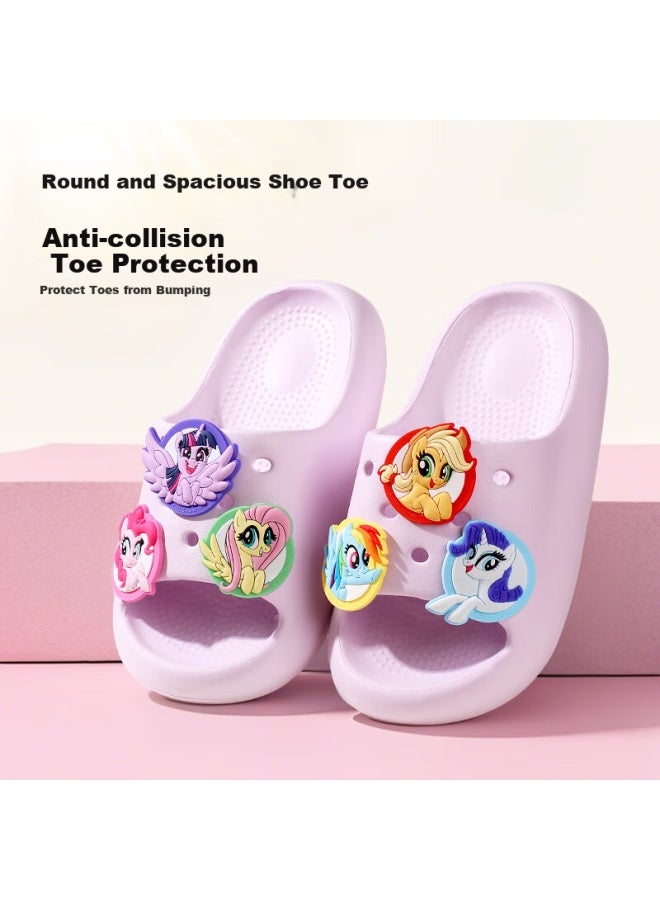 My Little Pony Children's Slippers, Girls' Summer Style, For Older Kids, Soft Sole, Non-slip, Horse Year Baby Sandals, Round Logo Pink, Size 180 - Image 2