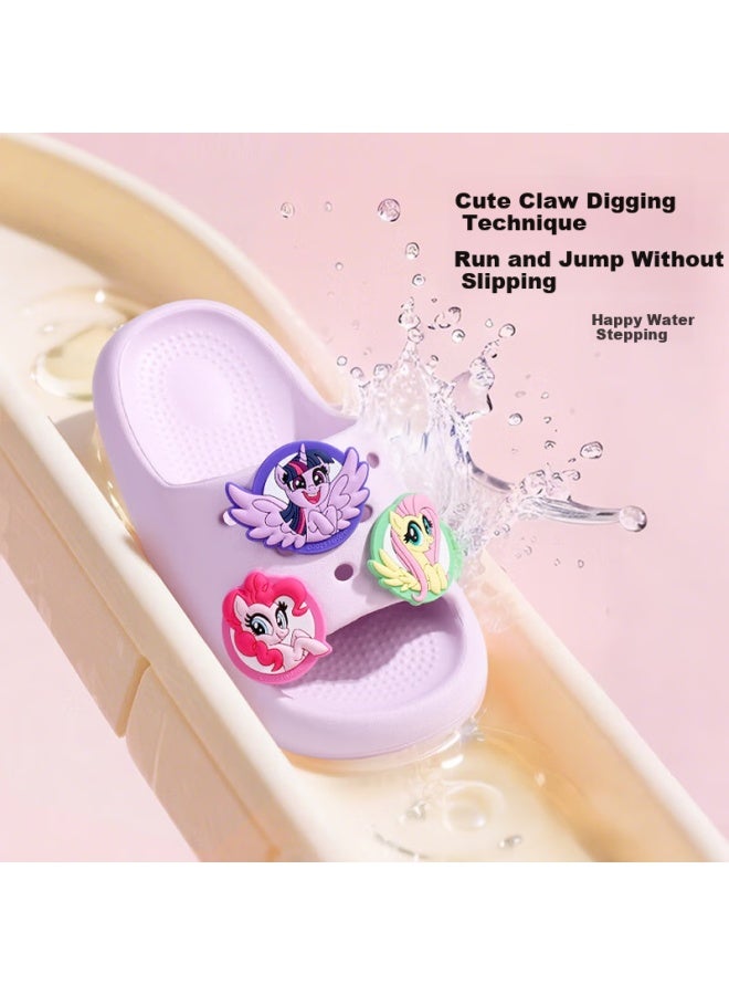 My Little Pony Children's Slippers, Girls' Summer Style, For Older Kids, Soft Sole, Non-slip, Horse Year Baby Sandals, Round Logo Pink, Size 180 - Image 3