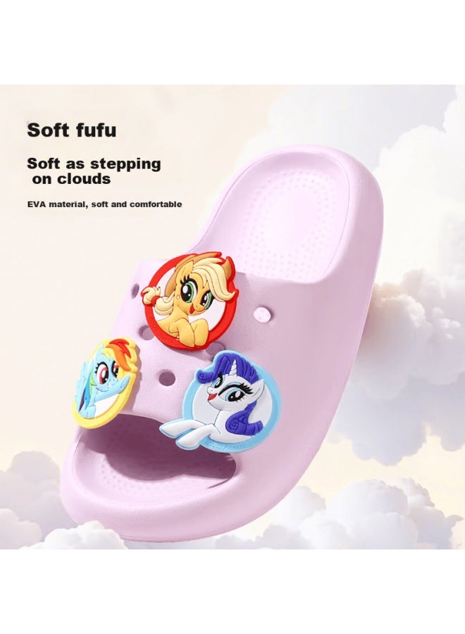 My Little Pony Children's Slippers, Girls' Summer Style, For Older Kids, Soft Sole, Non-slip, Horse Year Baby Sandals, Round Logo Pink, Size 180 - Image 4