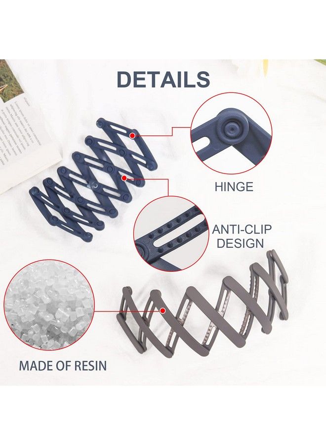 KesaPlan 6Pcs Retractable Pocket Hair Band Spring Wavy Foldable Headband No Slip Compact Portable Adjustable Hair Hoop For Women Girl Washing Makeup Travel Outdoor Fashion Vintage Plastic Hair Accessories - Image 4