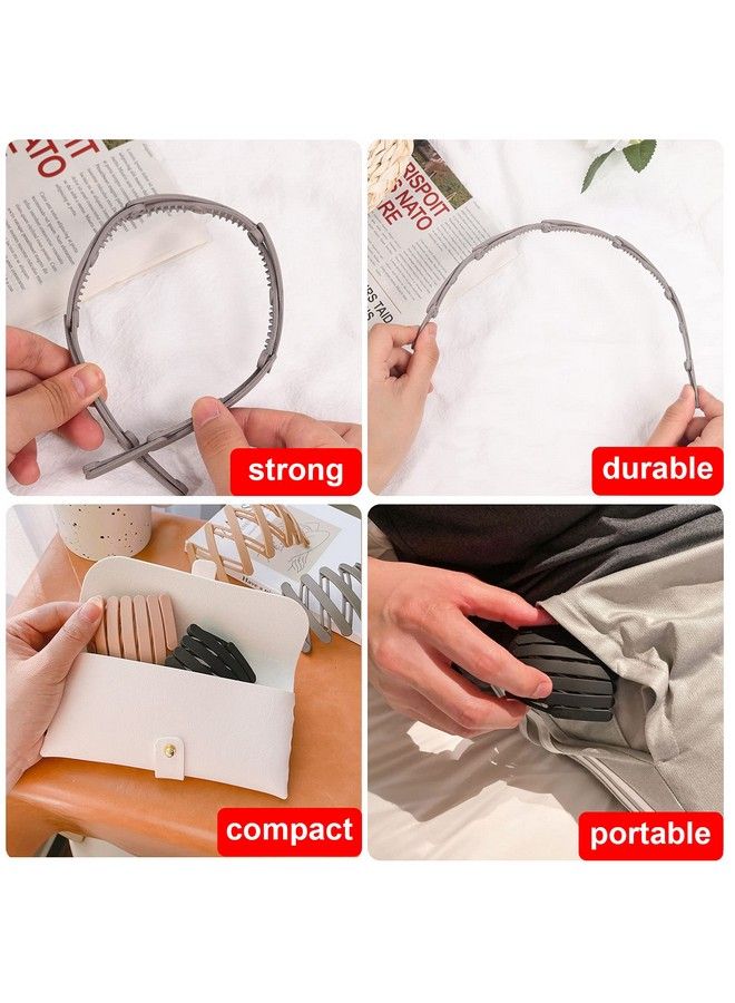 KesaPlan 6Pcs Retractable Pocket Hair Band Spring Wavy Foldable Headband No Slip Compact Portable Adjustable Hair Hoop For Women Girl Washing Makeup Travel Outdoor Fashion Vintage Plastic Hair Accessories - Image 5