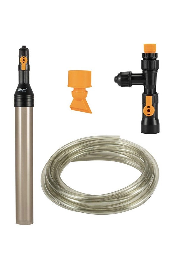 hygger Bucket-Free Aquarium Water Change Kit Fish Tank Auto Siphon Pump Gravel Cleaner Vacuum Tube with Long Hose Water Changer Maintenance Tool 25-FEET Plastic Fitting - Image 1