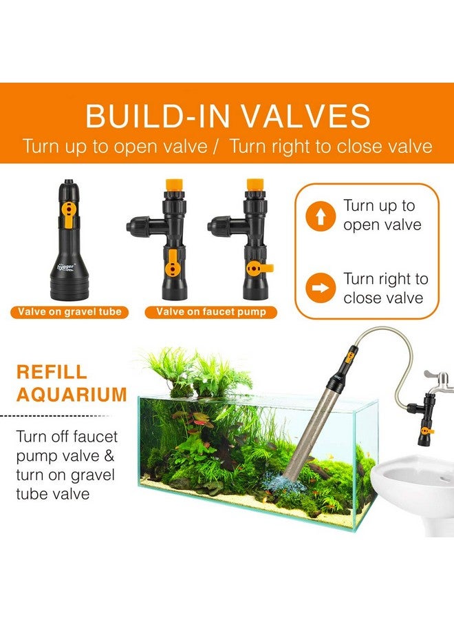 hygger Bucket-Free Aquarium Water Change Kit Fish Tank Auto Siphon Pump Gravel Cleaner Vacuum Tube with Long Hose Water Changer Maintenance Tool 25-FEET Plastic Fitting - Image 4