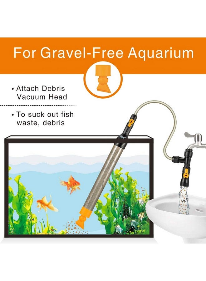 hygger Bucket-Free Aquarium Water Change Kit Fish Tank Auto Siphon Pump Gravel Cleaner Vacuum Tube with Long Hose Water Changer Maintenance Tool 25-FEET Plastic Fitting - Image 3