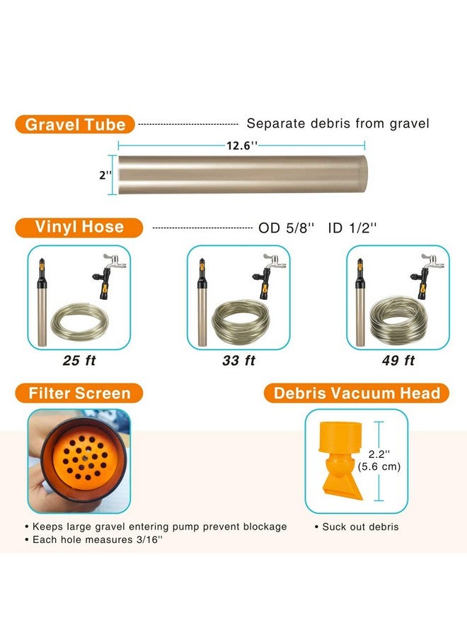 hygger Bucket-Free Aquarium Water Change Kit Fish Tank Auto Siphon Pump Gravel Cleaner Vacuum Tube with Long Hose Water Changer Maintenance Tool 25-FEET Plastic Fitting - Image 5