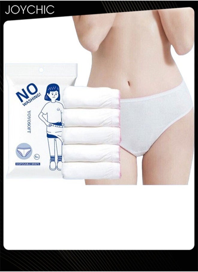Joychic 5 Piece Women Pure Cotton Daily Disposable Sterile Underwear Skin-friendly Breathable Underpants for Pregnant Women Confinement Travel Hotel  - Image 1