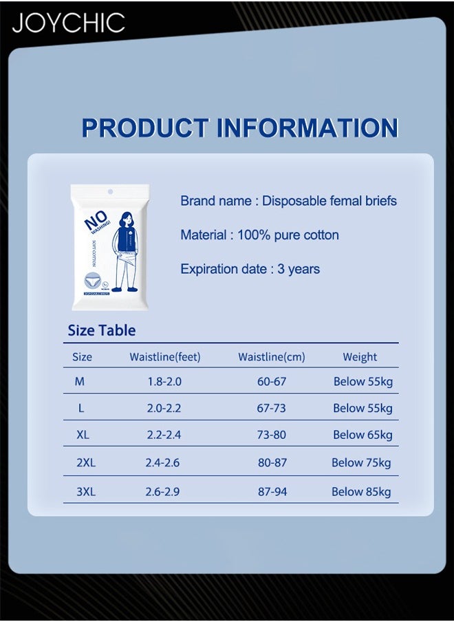 Joychic 5 Piece Women Pure Cotton Daily Disposable Sterile Underwear Skin-friendly Breathable Underpants for Pregnant Women Confinement Travel Hotel  - Image 4