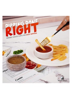 RADICALn Marble Sauce Cups 3.5'' Inches White and Marinara Handmade Sauce Cups Dipping Bowls Ideal Soy Sauce Dish & Dipping Sauce Cup Ramekins Small Bowls  - Image 4