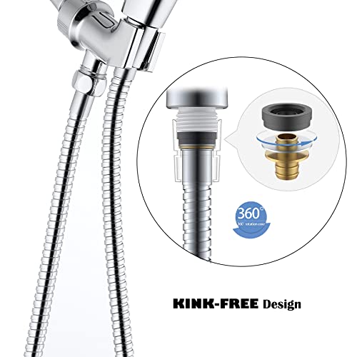 Oysdmn Extra Long Stainless Steel Shower Hose - Metal Kink-Free Handheld Shower Hose Extension with Brass Insert and Nut (79", Chrome) - Image 3