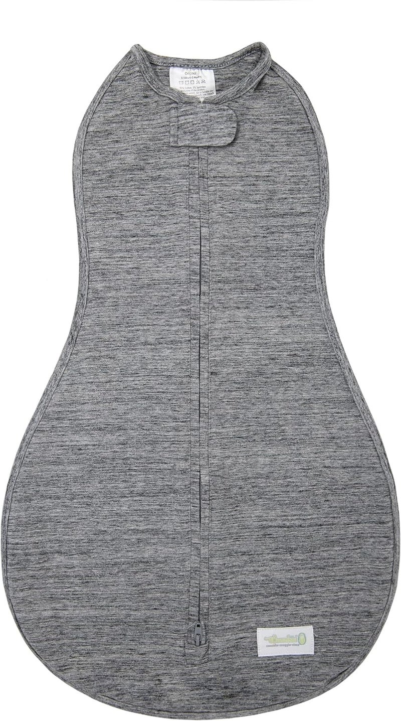 Woombie Original Swaddle in Heathered Grey for Newborns (0-3 Months) - Image 1