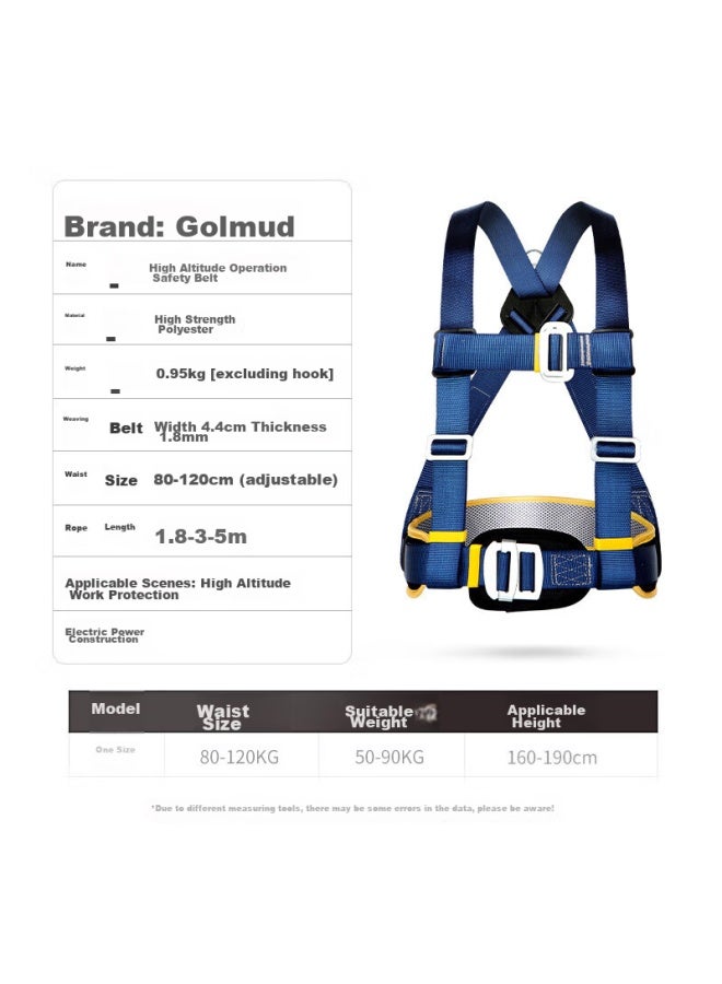 Golmud Geermu Safety Belt, Safety Waist Belt, High-alude Work Safety Rope Set, Gm8066, Single Large Hook 3 Meters - Image 3