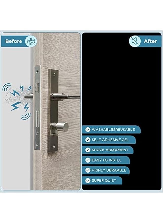 Generic 6Pcs Clear Door Stopper Wall Protector -Rubber Door Stopper Handle Bumper - Adhesive Reusable Bumper Protector, Wall Shield & Silencer for Door Handle, Soft Rubber Round Door Stop  - Image 2