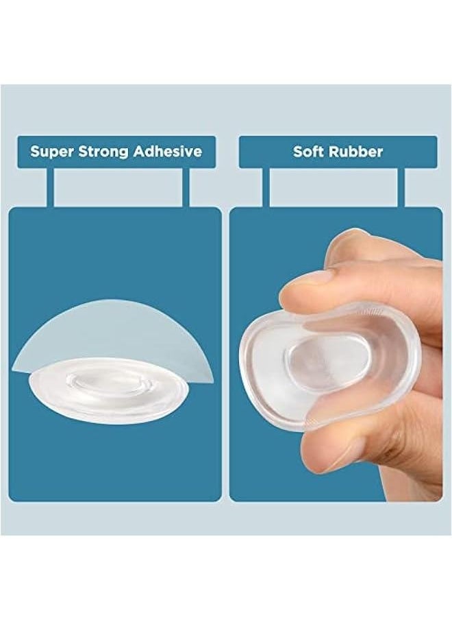 Generic 6Pcs Clear Door Stopper Wall Protector -Rubber Door Stopper Handle Bumper - Adhesive Reusable Bumper Protector, Wall Shield & Silencer for Door Handle, Soft Rubber Round Door Stop  - Image 3
