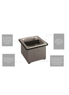Rattleware Rattleware Stainless Steel Knock Box - Heavy Duty Coffee Knock Box for Home, Cafe, Restaurant, Hotel, Office, or Commercial Use - Premium Barista Tool for Espresso Machines - Durable & Compact (7.5 x 7 x 4 Inches)  - Image 4