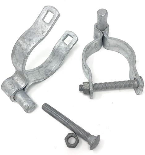Ozark Fence Chain Link Gate Post Hinge Heavy Duty Pressed Steel Includes Carriage Bolts Nuts Galvanized Steel 138 - Image 1