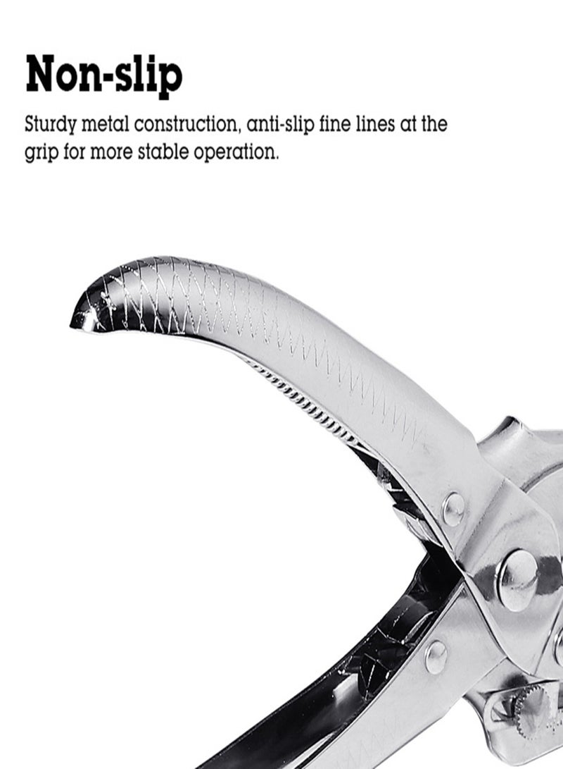 Eyelet Hole Punch Pliers Multi-function Hole Puncher with 100pcs Metal Eyelets Manual Puncher Press Tool Grommets Machine Grommet Eyelet Hole Opening Tool for Leather Clothes Belt  - Image 3