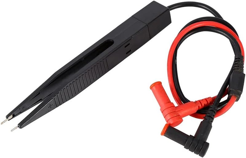 SMD Inductor Test Clip Tweezers, Meter Clip for Resistor Capacitor, 10mm Open Clip Distance - Shielded Cable, Protective Caps, Easy Electronic Testing - Image 1