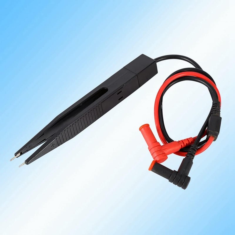 SMD Inductor Test Clip Tweezers, Meter Clip for Resistor Capacitor, 10mm Open Clip Distance - Shielded Cable, Protective Caps, Easy Electronic Testing - Image 2