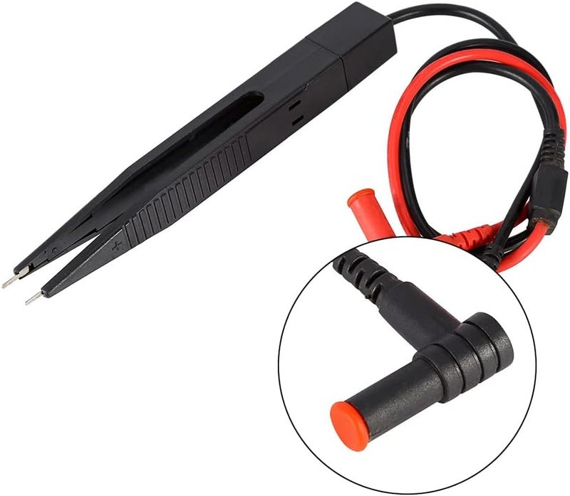 SMD Inductor Test Clip Tweezers, Meter Clip for Resistor Capacitor, 10mm Open Clip Distance - Shielded Cable, Protective Caps, Easy Electronic Testing - Image 4