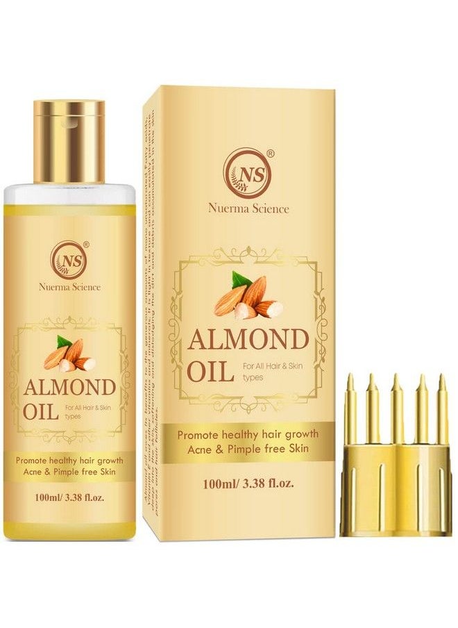 Nuerma Science - Sweet Almond Oil 100 Ml (Rich In Vitamin E Oil For Healthy Skin Hair Nail Care Eyelashes Growth Beard Growth Antiageing Body Massage) - Image 1