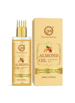Nuerma Science Sweet Almond Oil 100 Ml (Rich In Vitamin E Oil For Healthy Skin Hair Nail Care Eyelashes Growth Beard Growth Antiageing Body Massage)  - Image 3