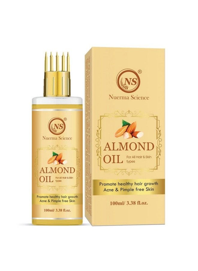 Nuerma Science - Sweet Almond Oil 100 Ml (Rich In Vitamin E Oil For Healthy Skin Hair Nail Care Eyelashes Growth Beard Growth Antiageing Body Massage) - Image 1