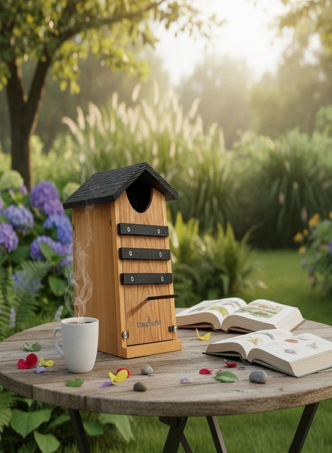 CEDAR ALPHA Cedar Squirrel House, Screech Barn Owl Box, Duck Nesting Shelter, Cedar Bird House for Outside, Rustic Big Birdhouse,Nesting Box, Squirrel Shelter Nester Large Heavy Carbonized Assemble Needed - Image 4