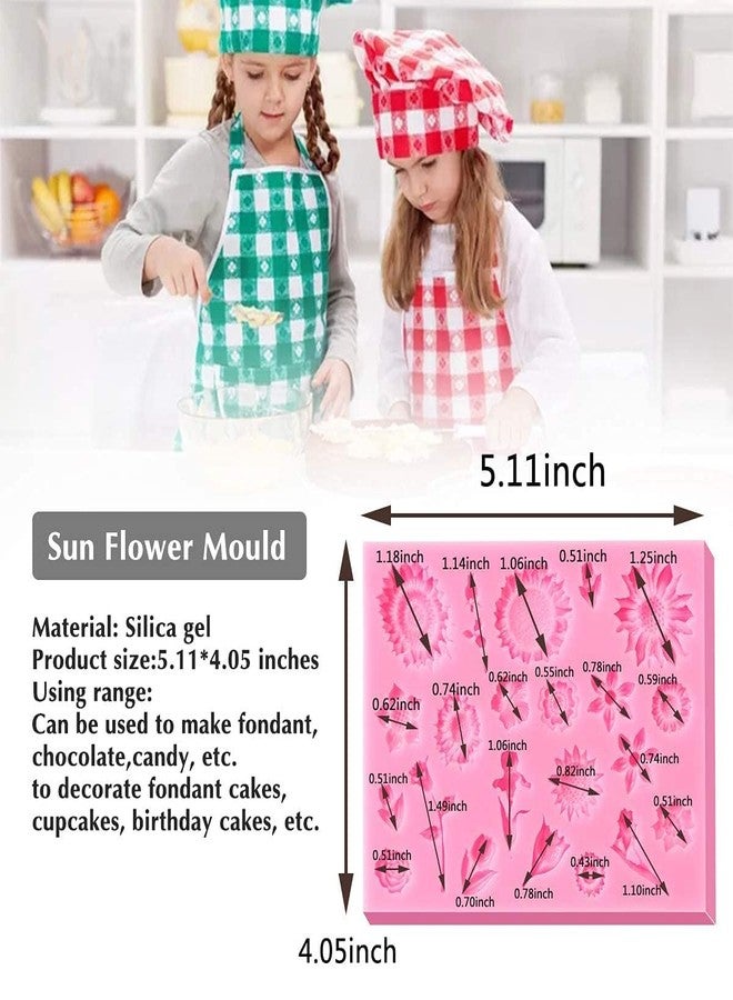 BAKING SET Silicone Flower Mould, 22 Cavities, Sunflower Rose Peony Daisy Design for Cake Decoration, Chocolate, Clay - Image 2